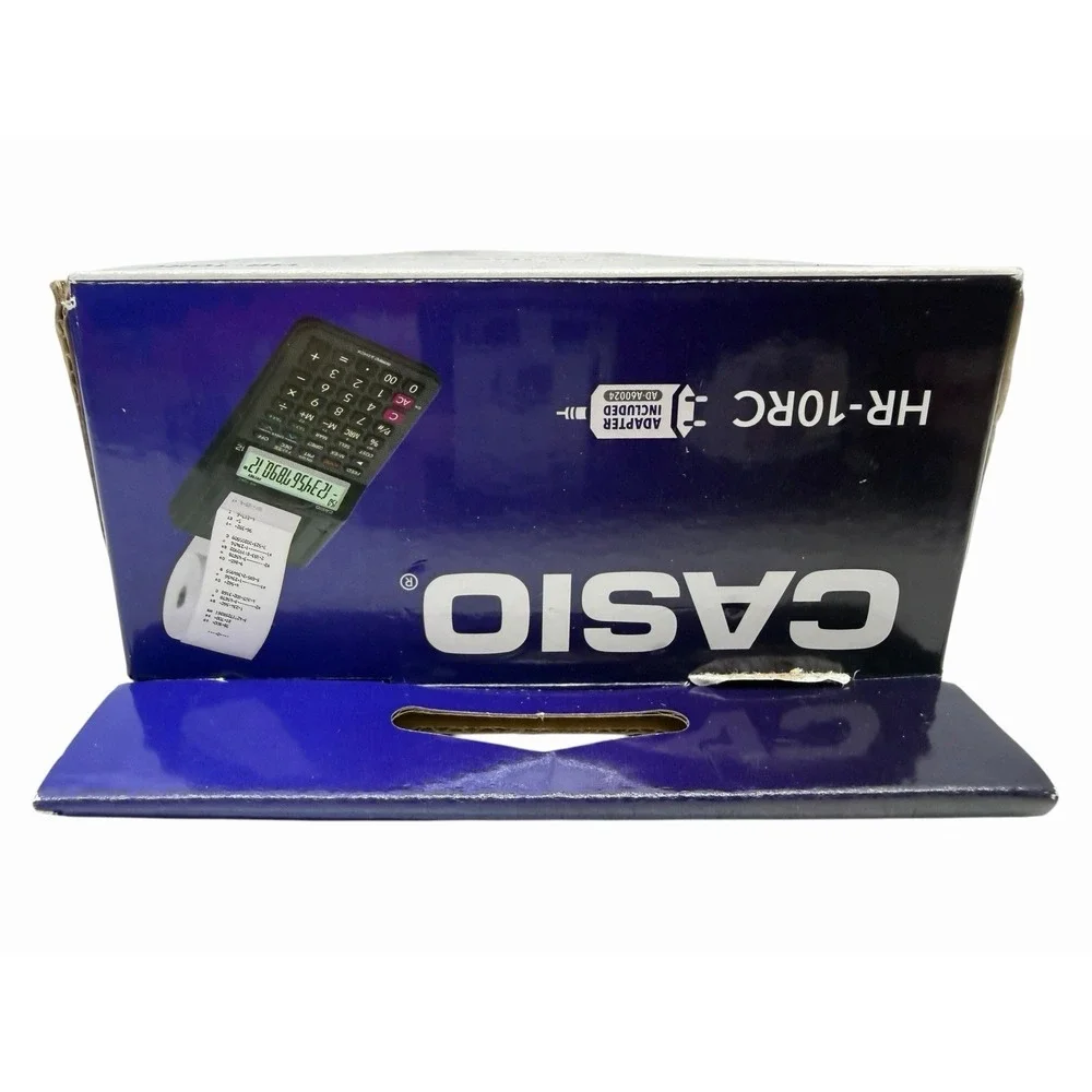 Casio HR-10RC Portable Printing Calculator 12-Digit Open Box w/ Adapter